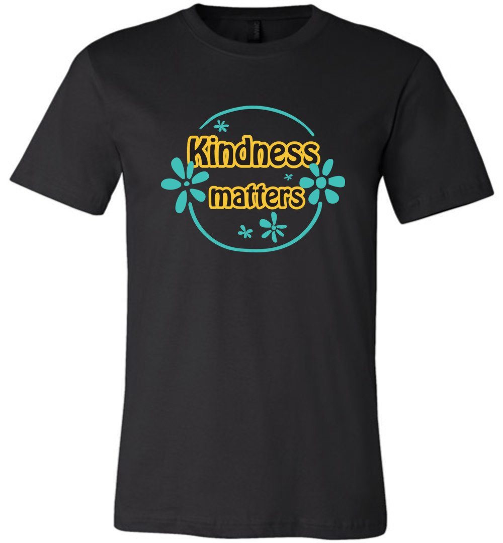 Kindness Matters Youth T-Shirts Heyjude Shoppe Unisex T-Shirt Black Youth S