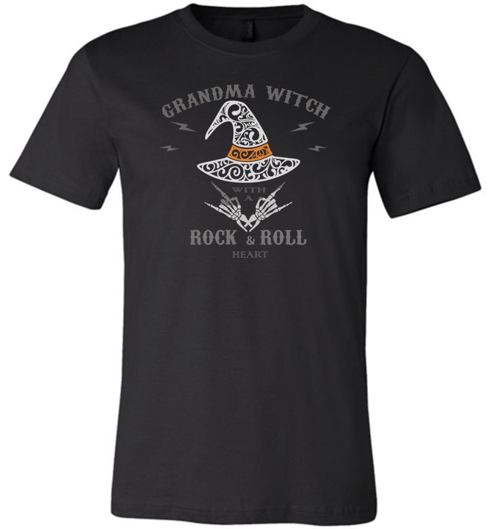 Grandma Witch - Rock n Roll Heart T-shirts Heyjude Shoppe Unisex T-Shirt Black XS