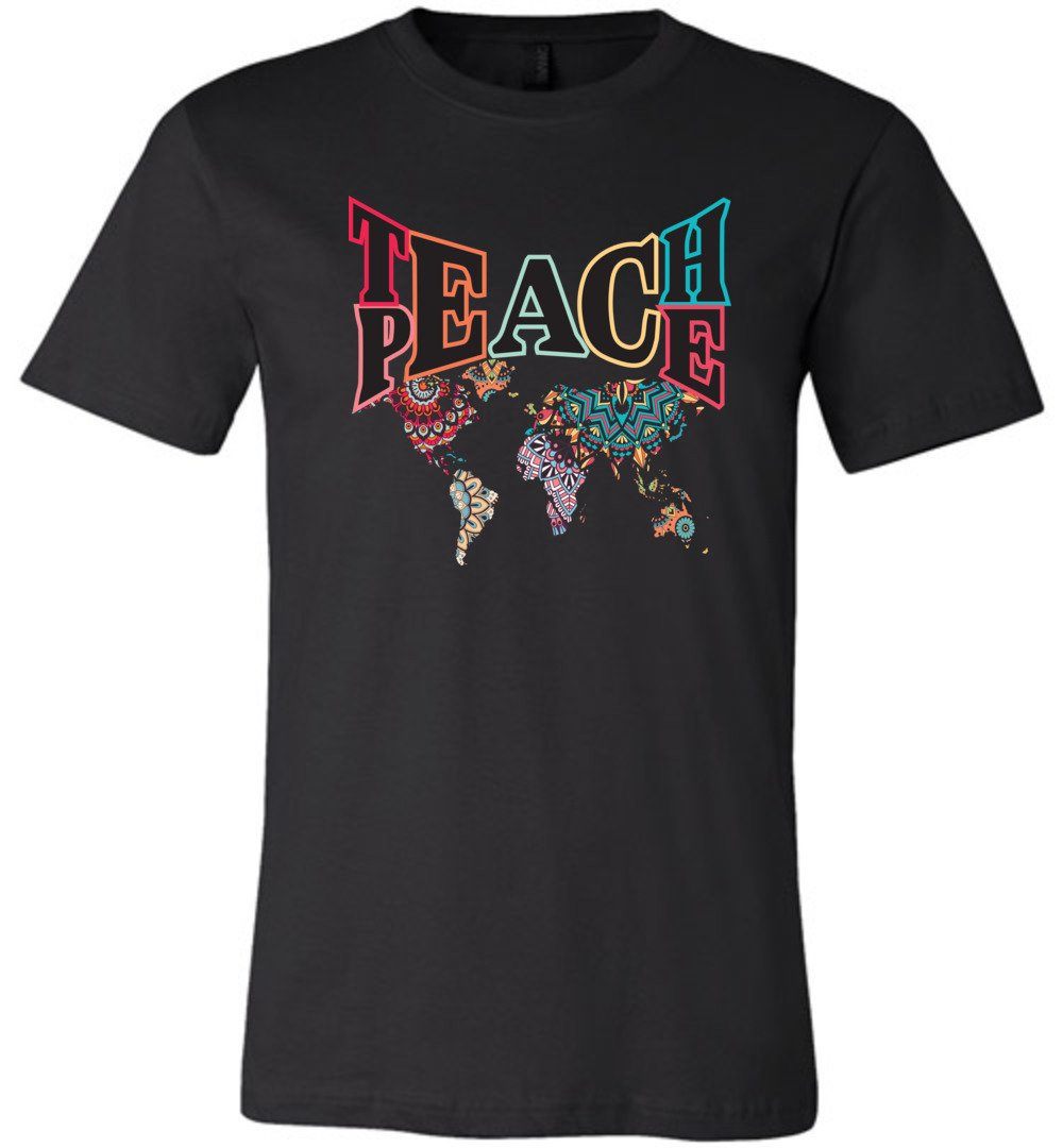 Teach Peace - T-shirts Heyjude Shoppe Unisex T-Shirt Black XS