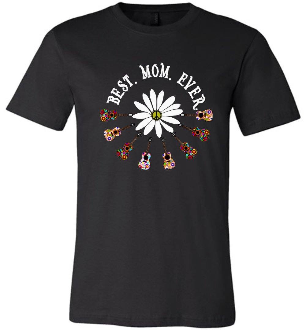 Best Mom Ever Daisy Flower T-shirts Heyjude Shoppe Unisex T-Shirt Black XS