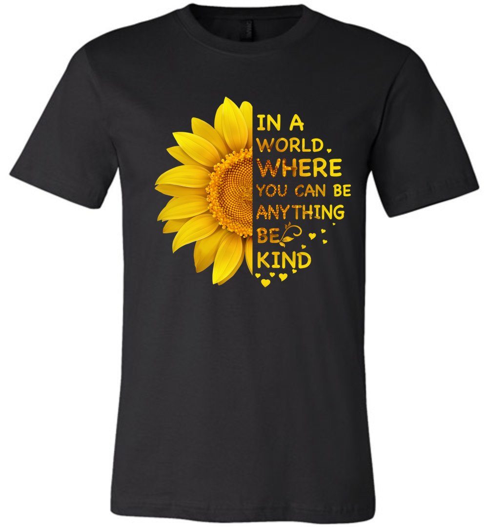 Be Kind - Sunflower T-shirts Heyjude Shoppe Unisex T-Shirt Black XS