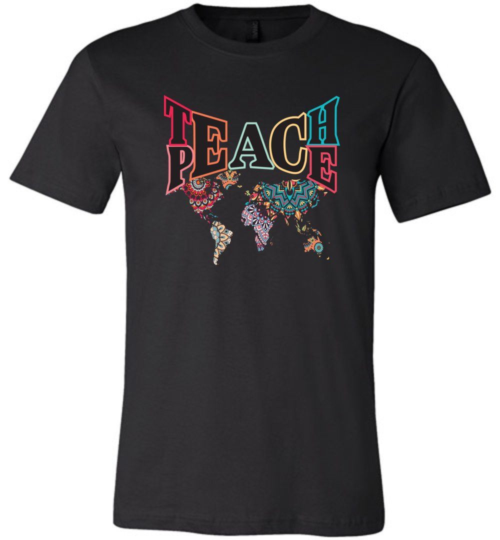 Teach Peace - T-Shirts Heyjude Shoppe Unisex T-Shirt Black XS