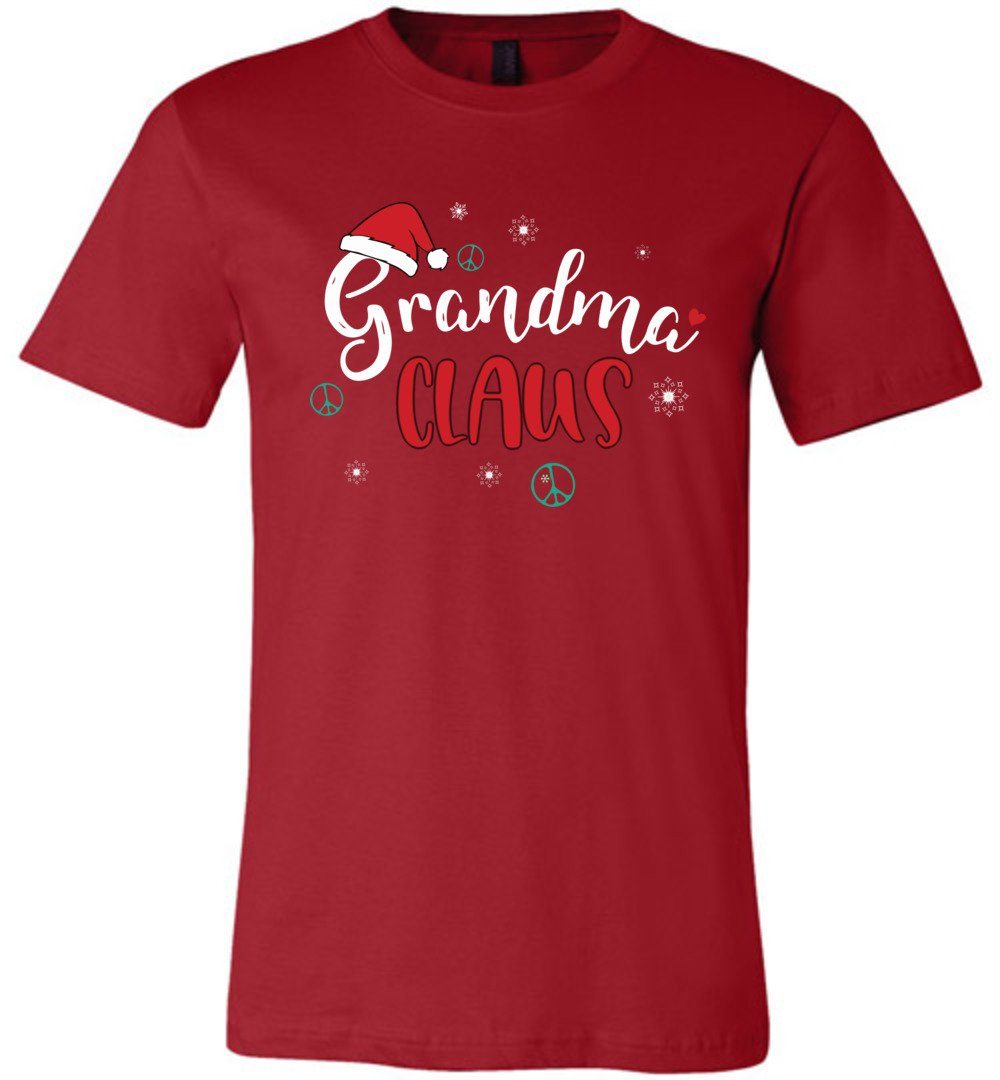 Funny Grandma Claus - 2020 Holiday T-Shirts Heyjude Shoppe Unisex T-Shirt Canvas Red XS