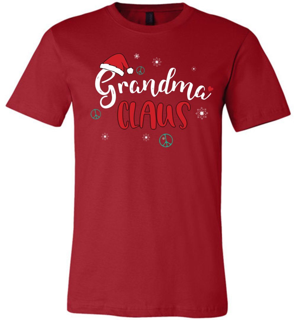 Funny Grandma Claus - Holiday T-Shirts Heyjude Shoppe Unisex T-Shirt Canvas Red XS
