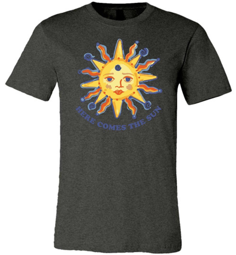 Here Comes The Sun - Sunshine Youth T-Shirts Heyjude Shoppe Unisex T-Shirt Dark Grey Heather Youth S