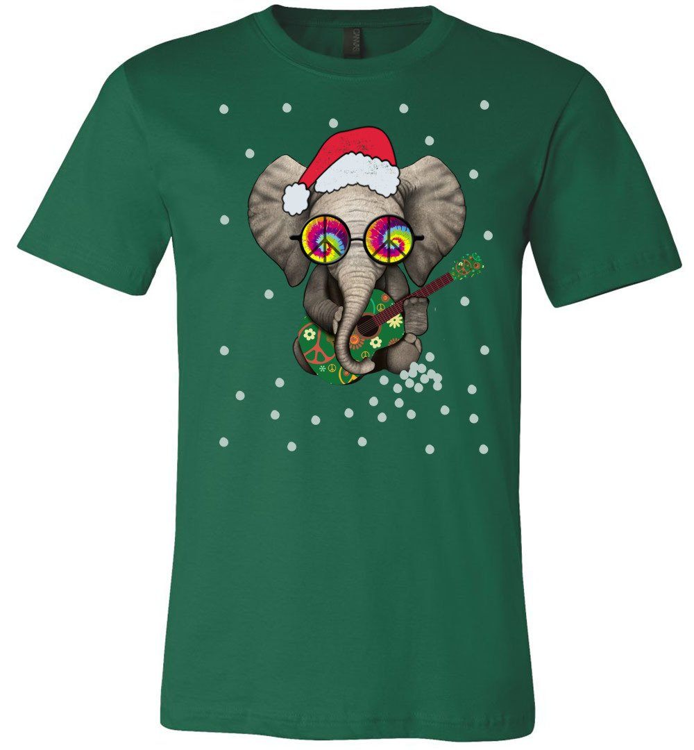 Hippie Elephant - Funny Holiday T-Shirts Heyjude Shoppe Unisex T-Shirt Green S