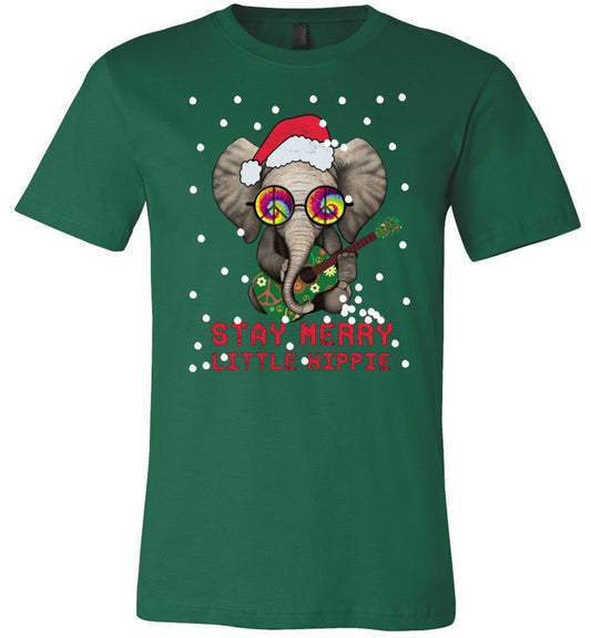 Little Hippie Elephant - 2020 Funny Holiday T-Shirts Heyjude Shoppe Unisex T-Shirt Green S
