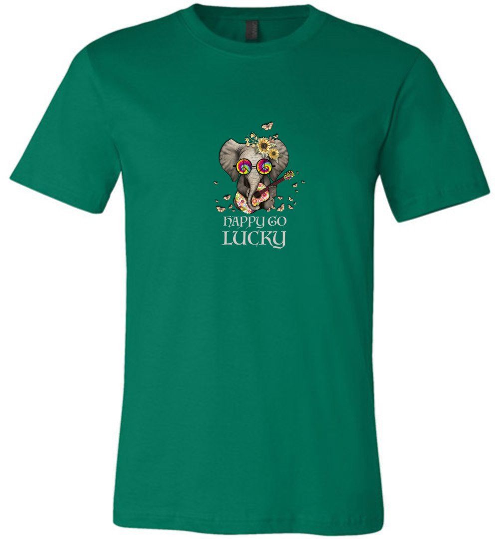 Elephant - Happy Go Lucky Youth T-Shirts Heyjude Shoppe Unisex T-Shirt Kelly Youth S