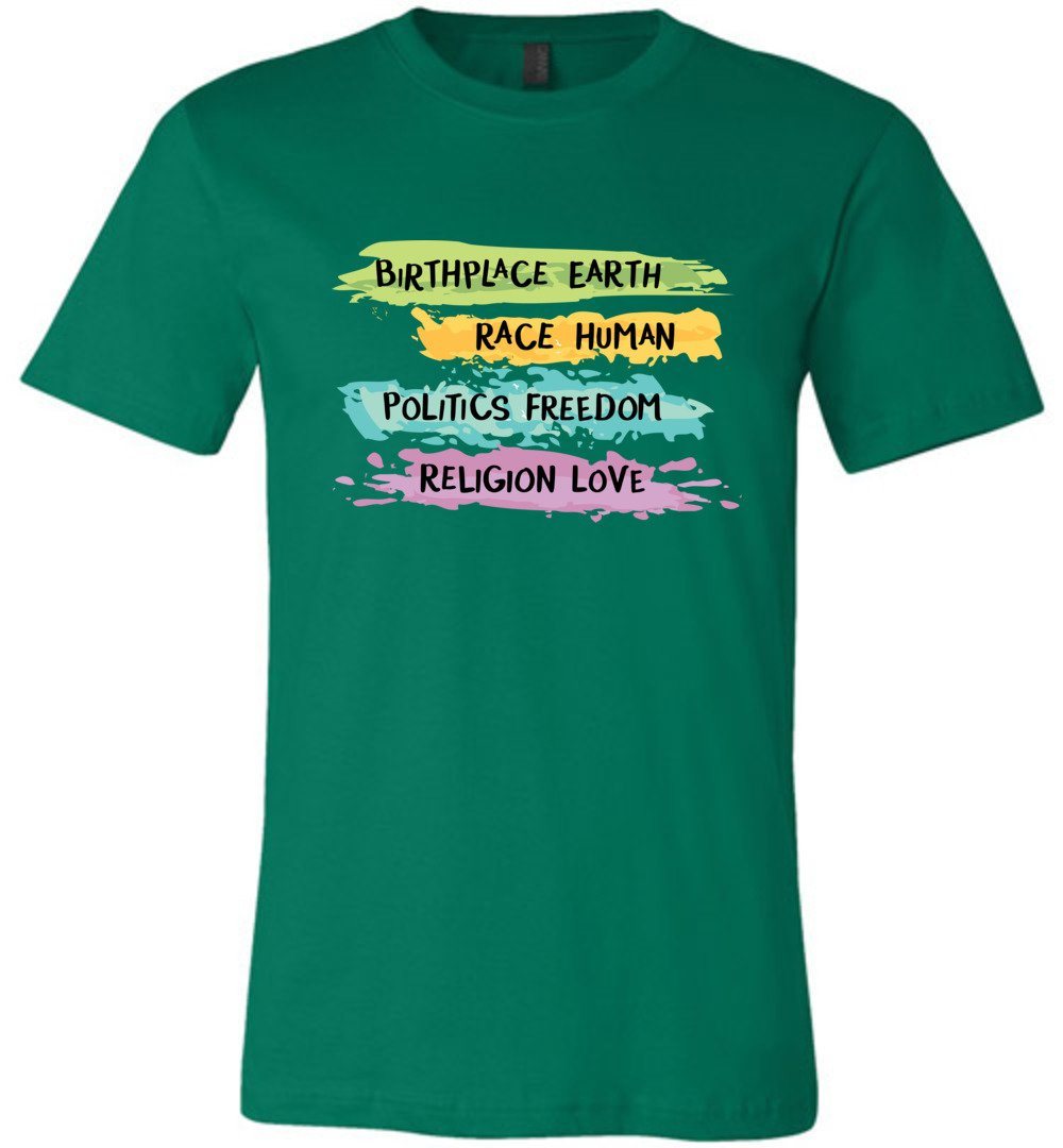 Earth - Human - Freedom - Love Youth T-shirts Heyjude Shoppe Unisex T-Shirt Kelly Youth S