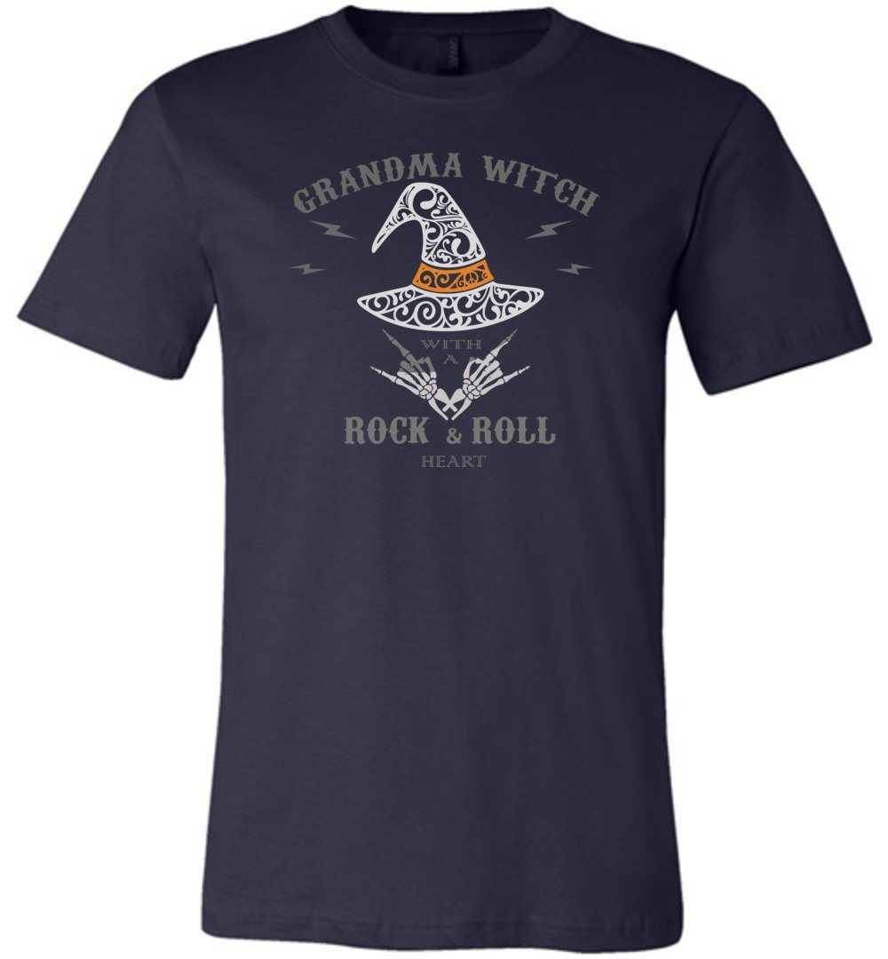 Grandma Witch - Rock n Roll Heart T-shirts Heyjude Shoppe Unisex T-Shirt Navy XS