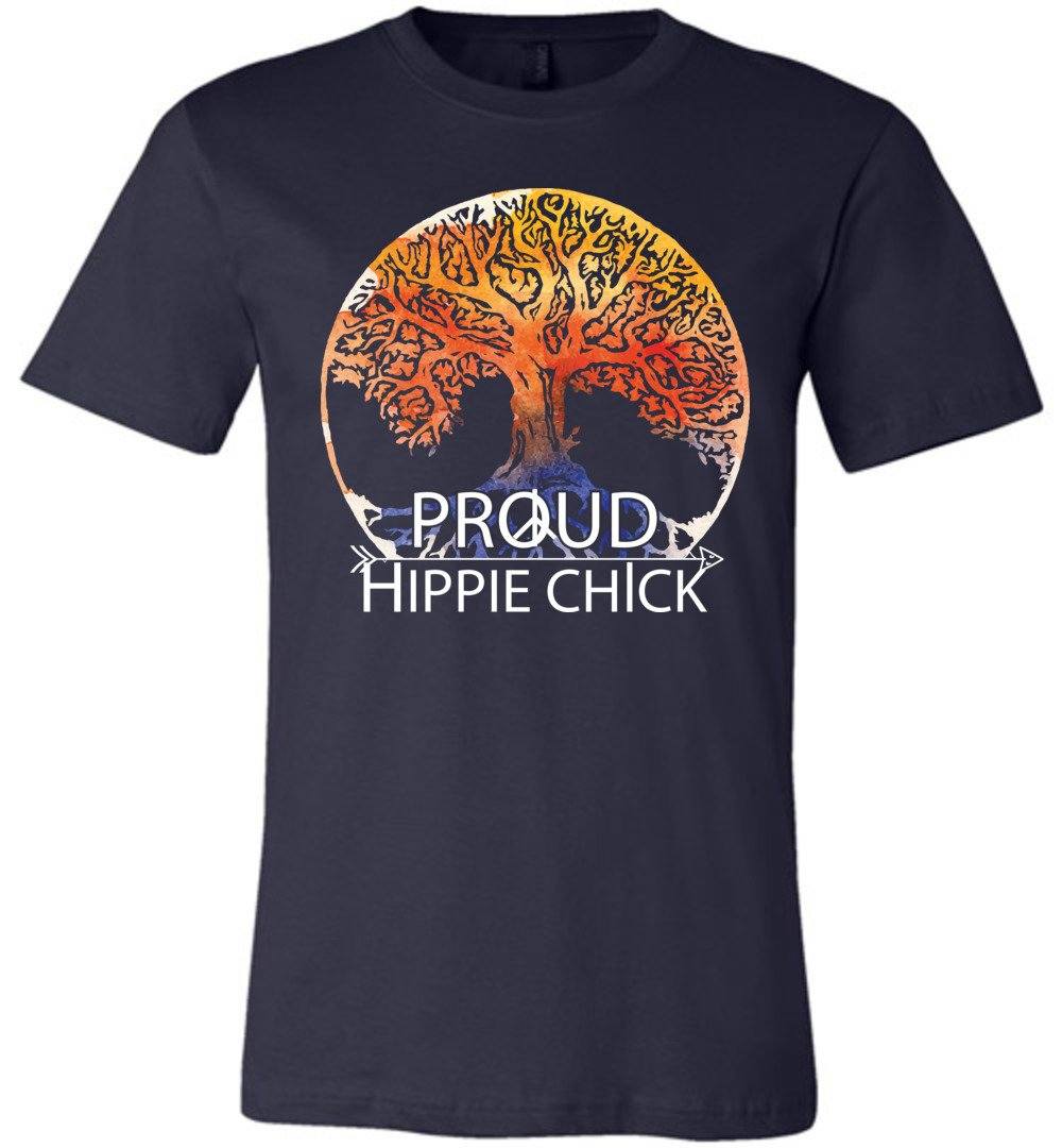 Proud Hippie Chick T-shirts Heyjude Shoppe Unisex T-Shirt Navy XS