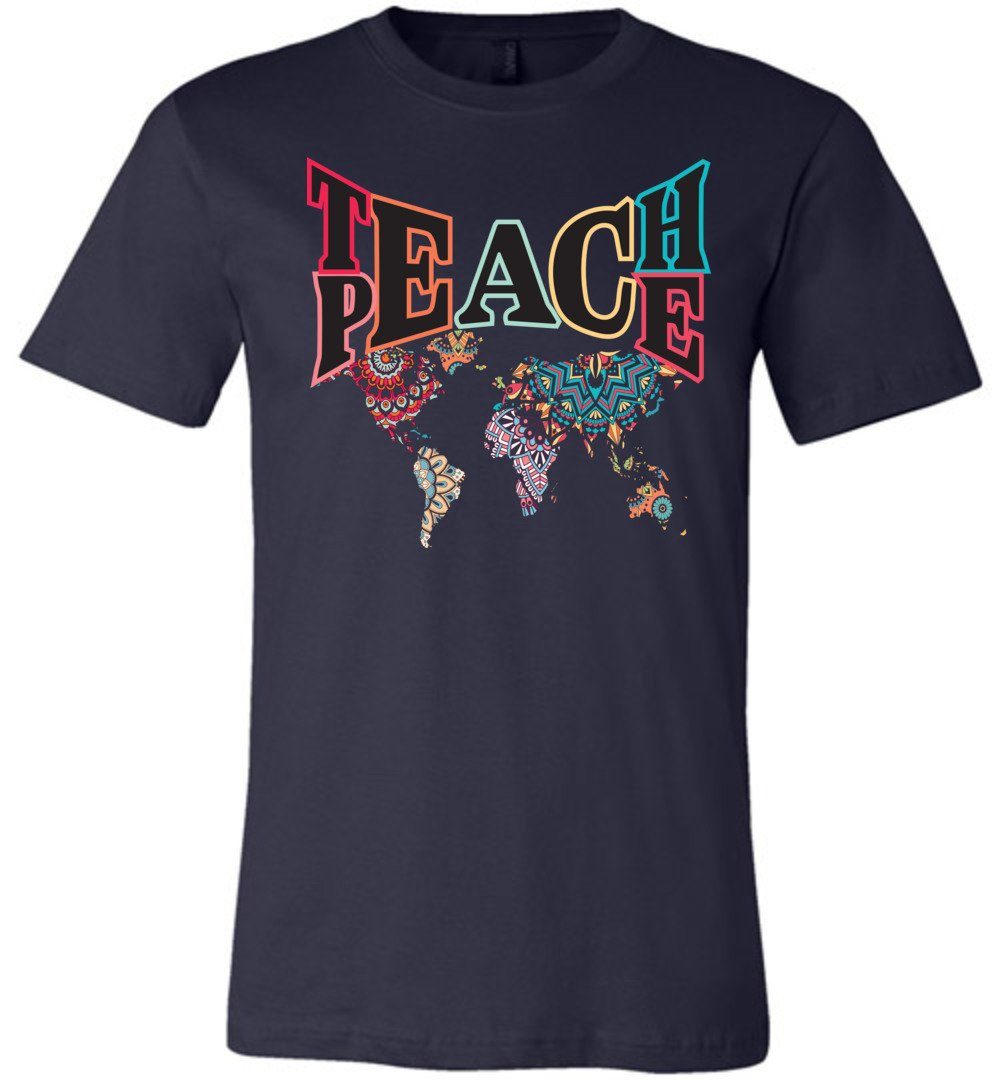 Teach Peace Tshirts Heyjude Shoppe Unisex T-Shirt Navy XS
