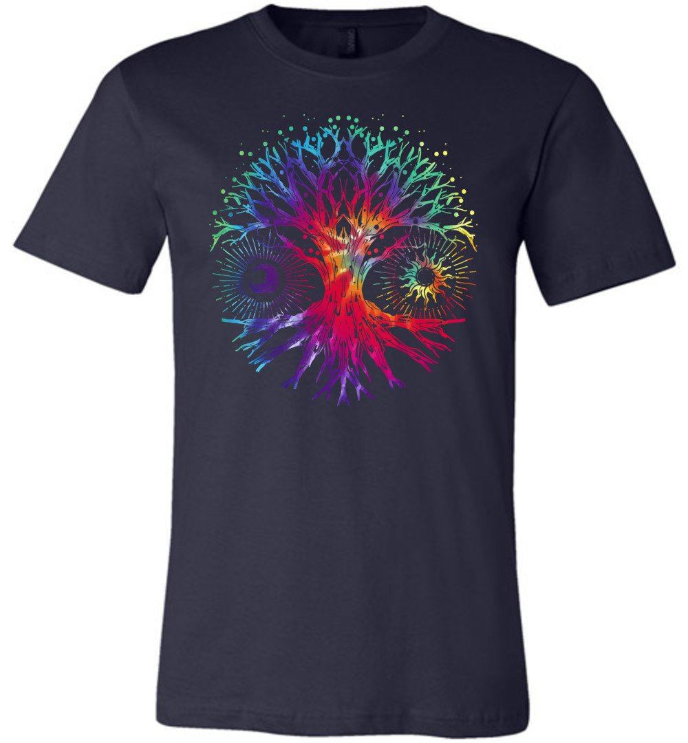 Tie Dye Tree Of Life T-shirts Heyjude Shoppe Unisex T-Shirt Navy XS