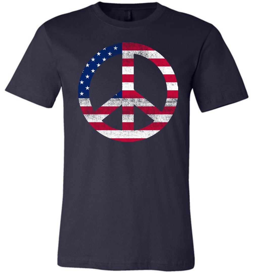 American Peace Sign T-shirts Heyjude Shoppe Unisex T-Shirt Navy XS