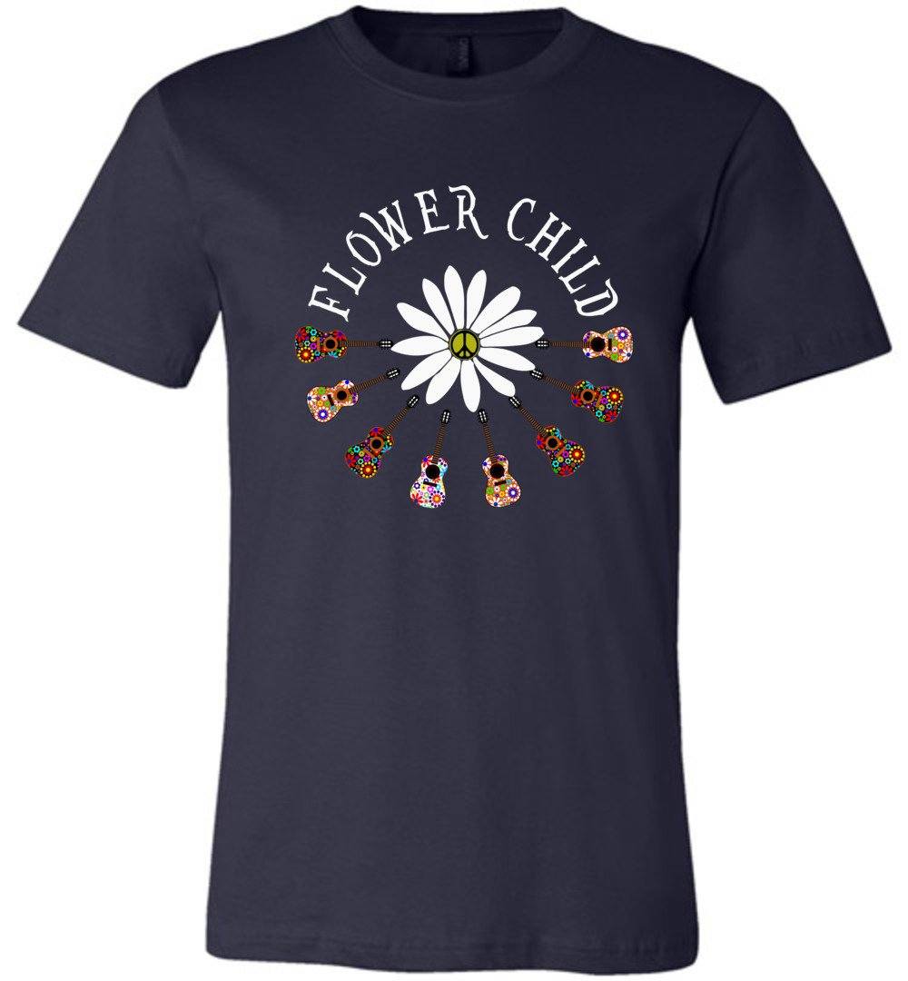 Flower Child T-shirts Heyjude Shoppe Unisex T-Shirt Navy XS