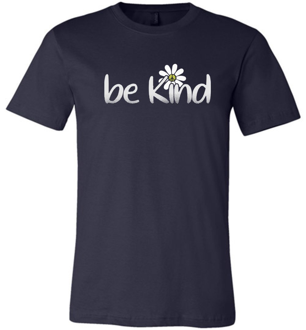 Be Kind Daisy Flower T-shirts Heyjude Shoppe Unisex T-Shirt Navy XS