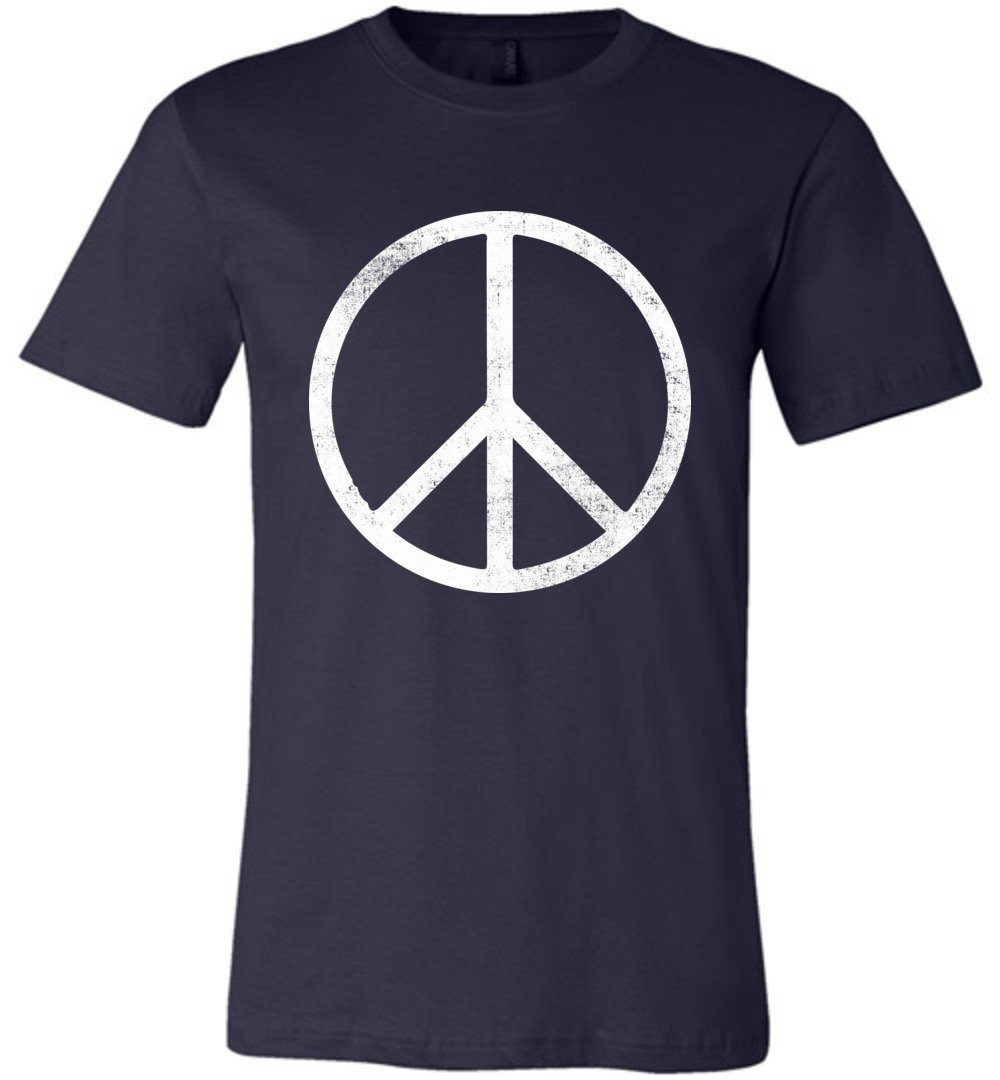 Simple Peace Sign T-shirts Heyjude Shoppe Unisex T-Shirt Navy XS
