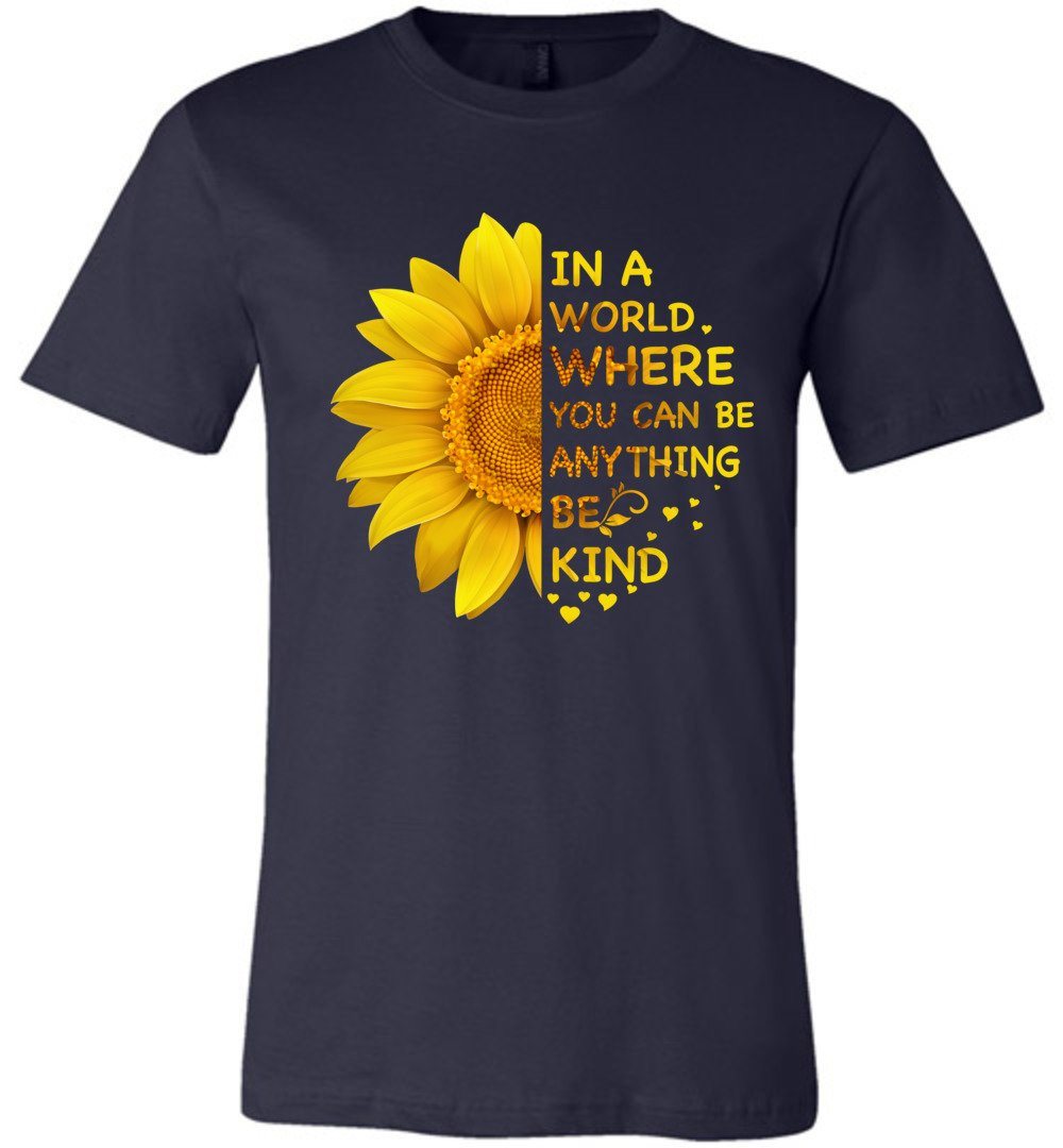 Be Kind - Sunflower T-shirts Heyjude Shoppe Unisex T-Shirt Navy XS