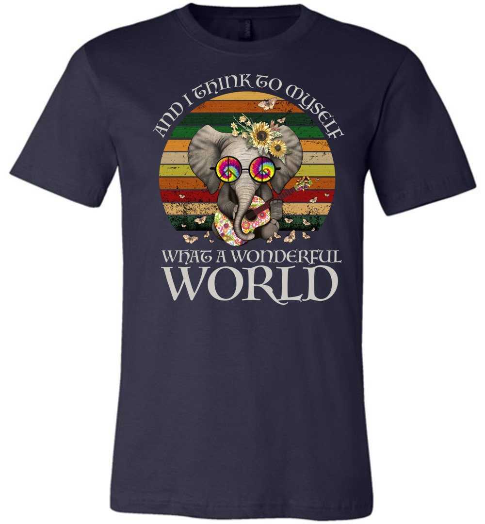 What A Wonderful World T-shirts Heyjude Shoppe Unisex T-Shirt Navy XS