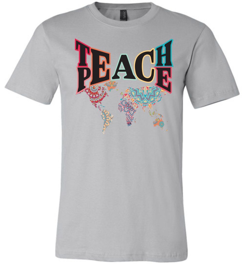 Teach Peace Tshirts Heyjude Shoppe Unisex T-Shirt Silver XS