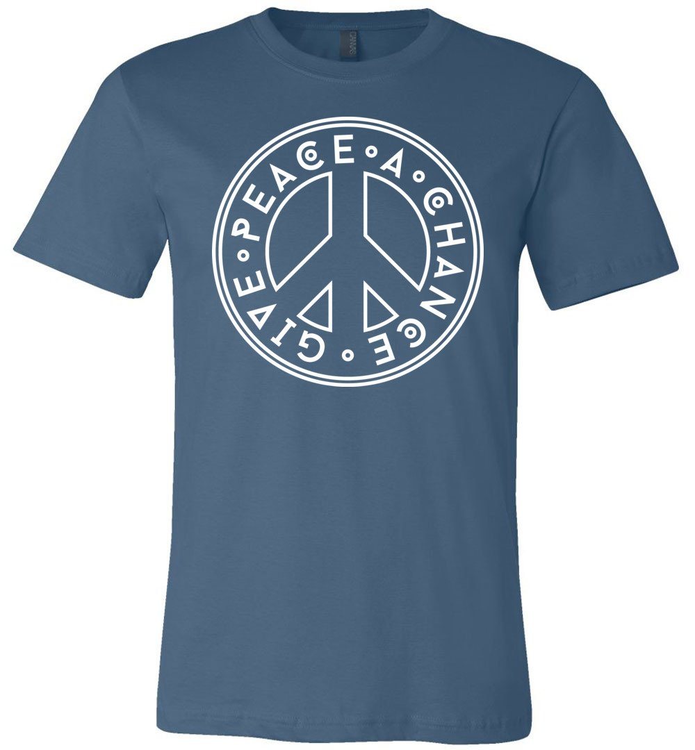 Give Peace A Chance T-shirts Heyjude Shoppe Unisex T-Shirt Steel Blue S