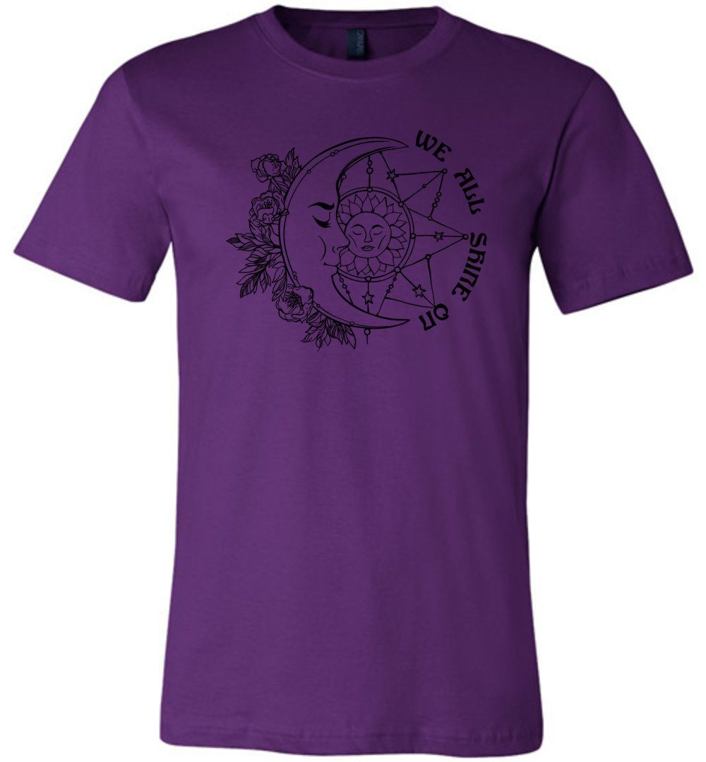 We All Shine On Youth T-Shirts Heyjude Shoppe Unisex T-Shirt Team Purple Youth S