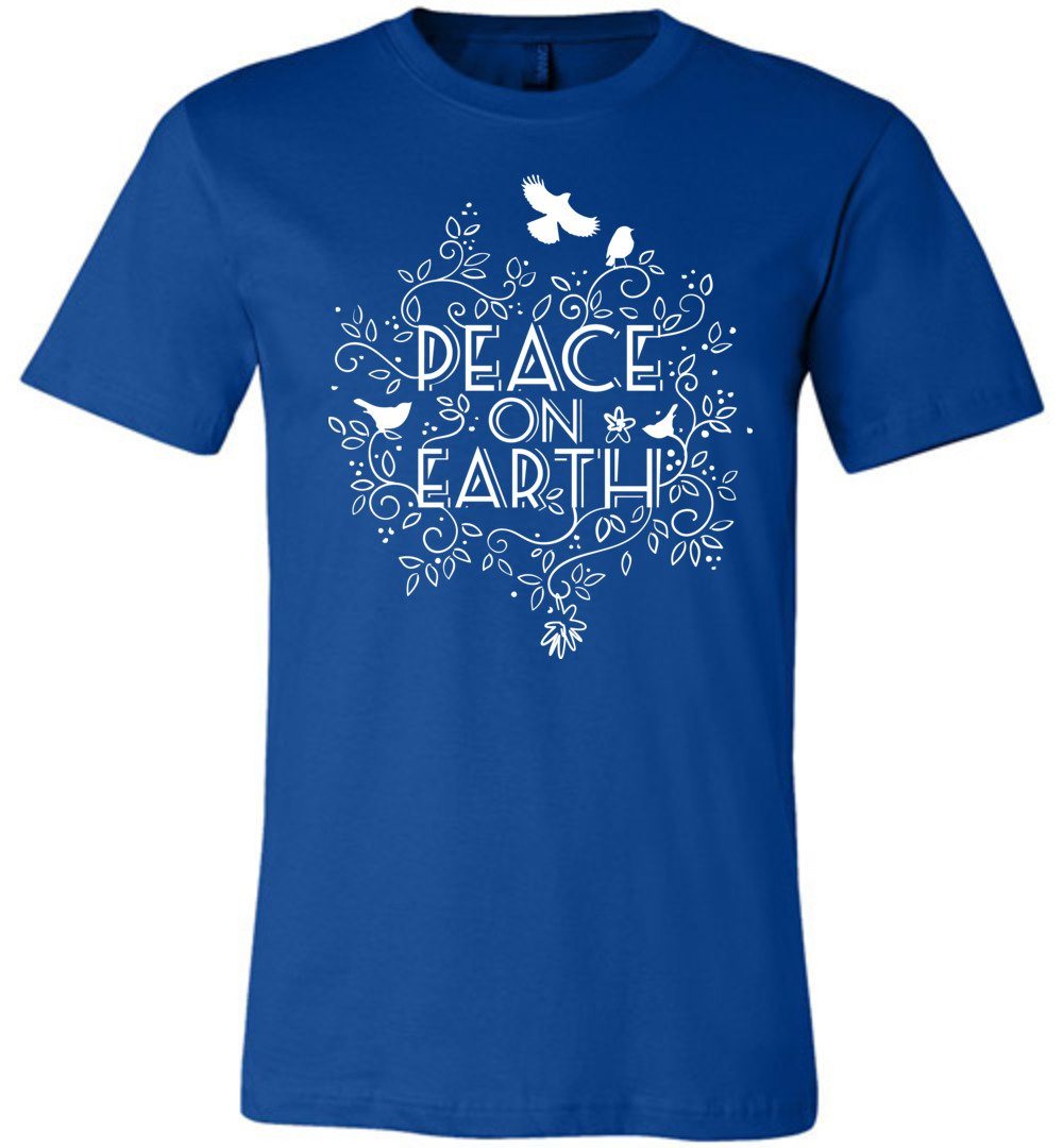 Peace On Earth T-shirts Heyjude Shoppe Unisex T-Shirt True Royal XS