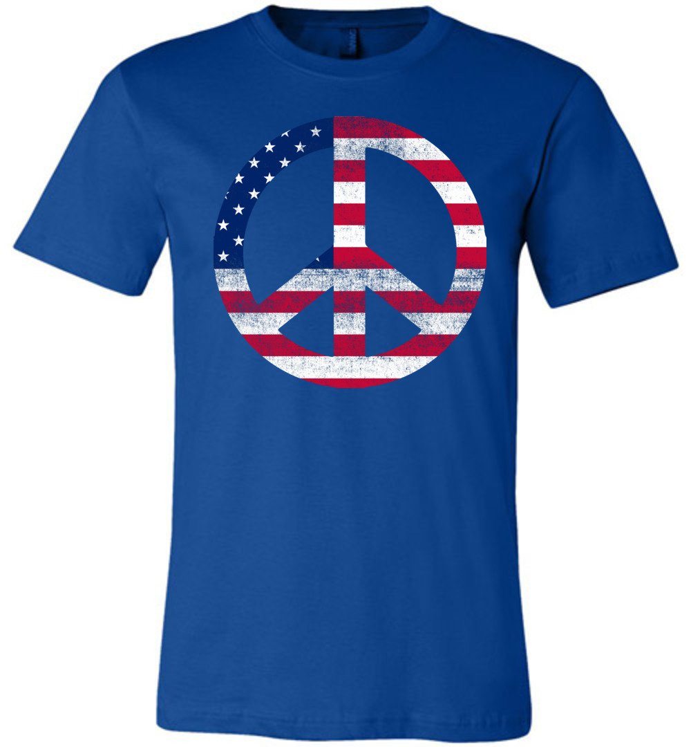 American Peace Sign T-shirts Heyjude Shoppe Unisex T-Shirt True Royal XS