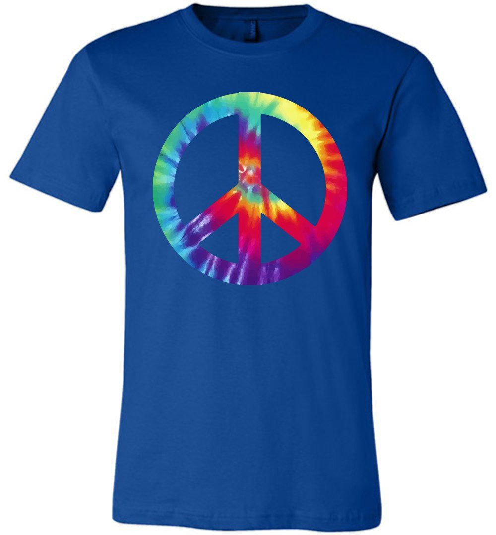 Tie Dye Peace Sign T-shirts Heyjude Shoppe Unisex T-Shirt True Royal XS