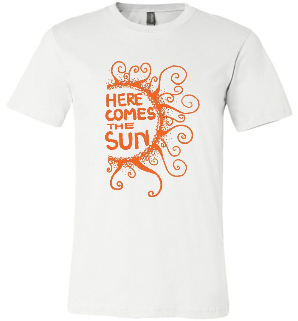 Here Comes The Sun Youth T-Shirts Heyjude Shoppe Unisex T-Shirt White Youth S