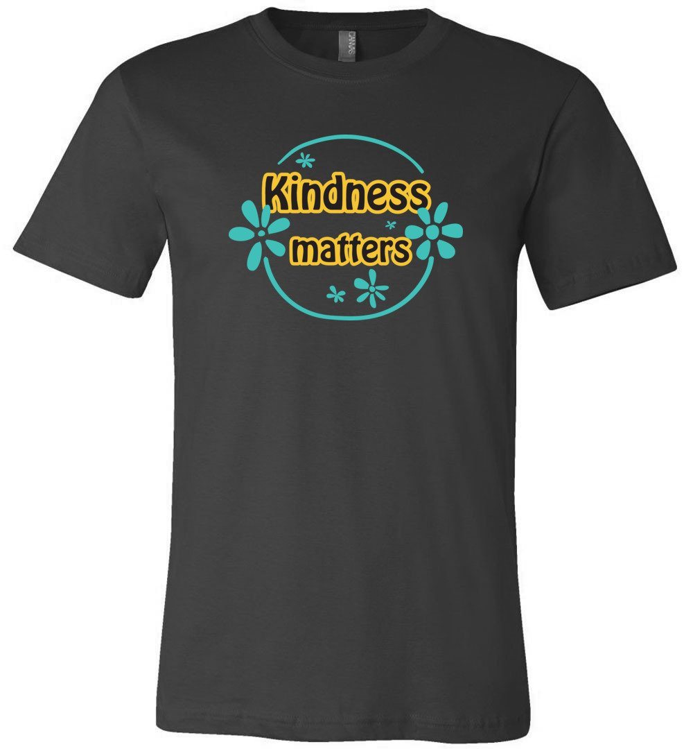 Kindness Matters Youth T-Shirts Heyjude Shoppe Unisex T-Shirt Dark Grey Youth S