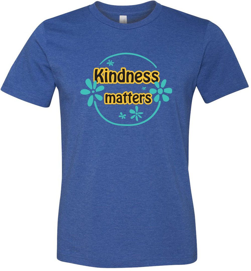 Kindness Matters Youth T-Shirts Heyjude Shoppe Unisex T-Shirt Heather True Royal Youth S