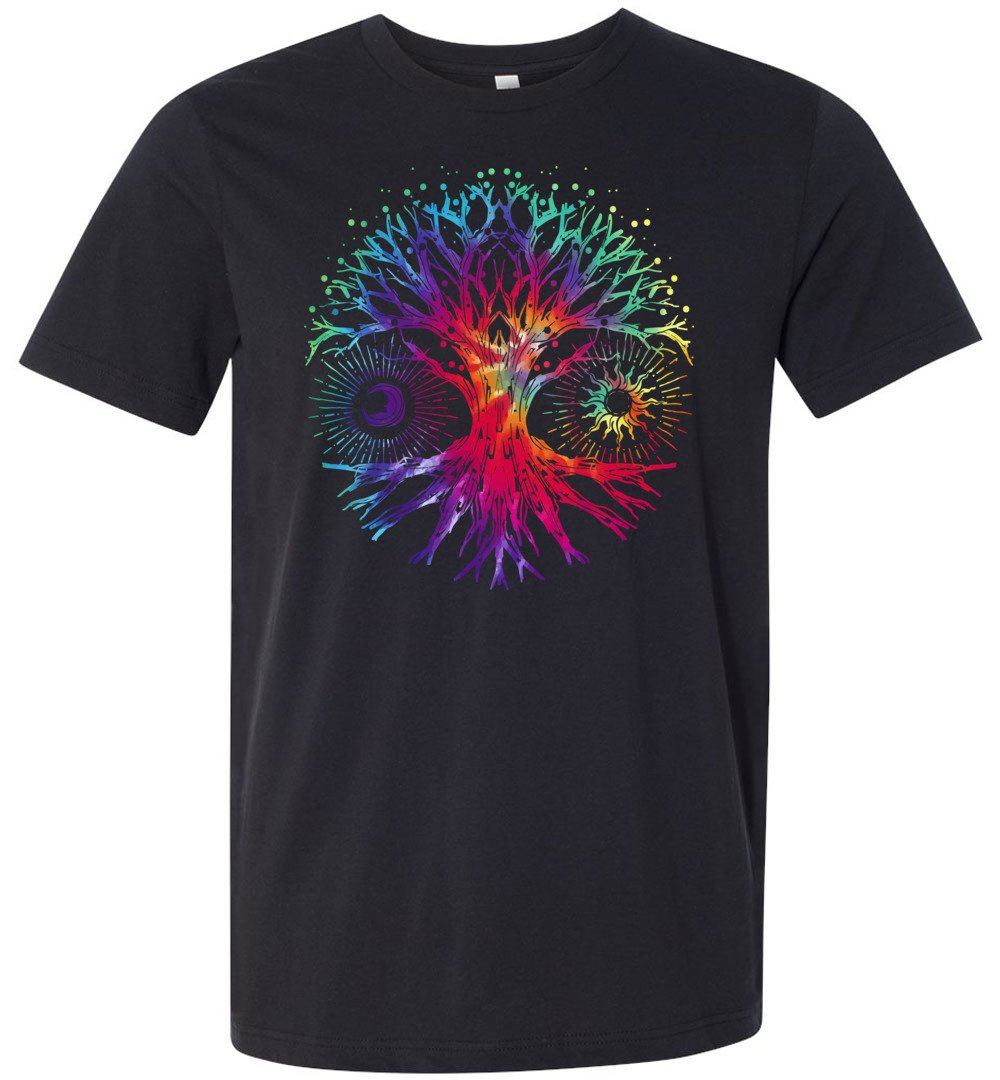 Tie Dye Tree Of Life T-shirts Heyjude Shoppe Unisex T-Shirt Vintage Black XS