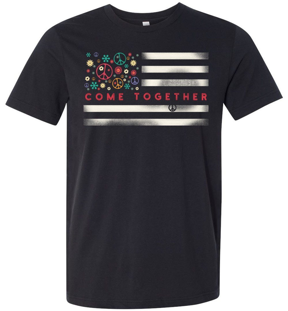 Come Together Flag T-shirts Heyjude Shoppe Unisex T-Shirt Vintage Black XS