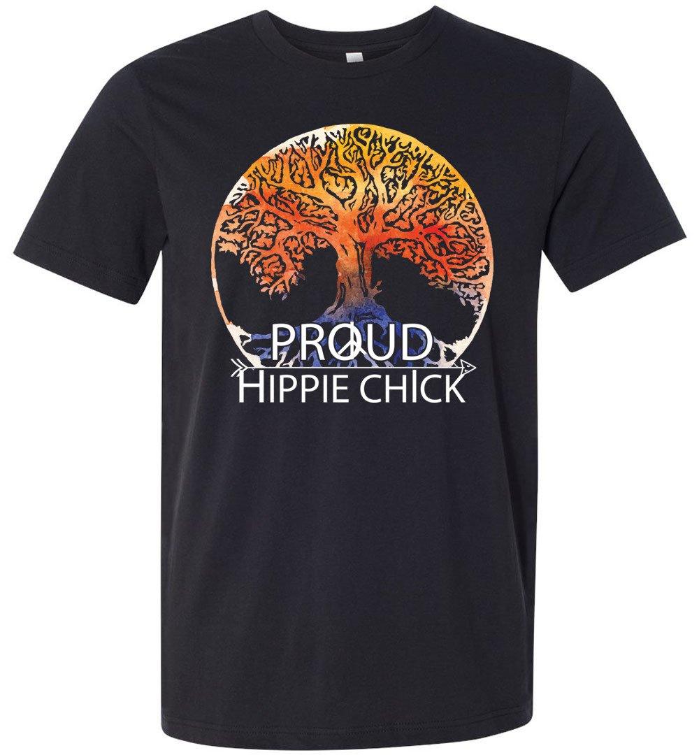 Proud Hippie Chick T-shirts Heyjude Shoppe Unisex T-Shirt Vintage Black XS