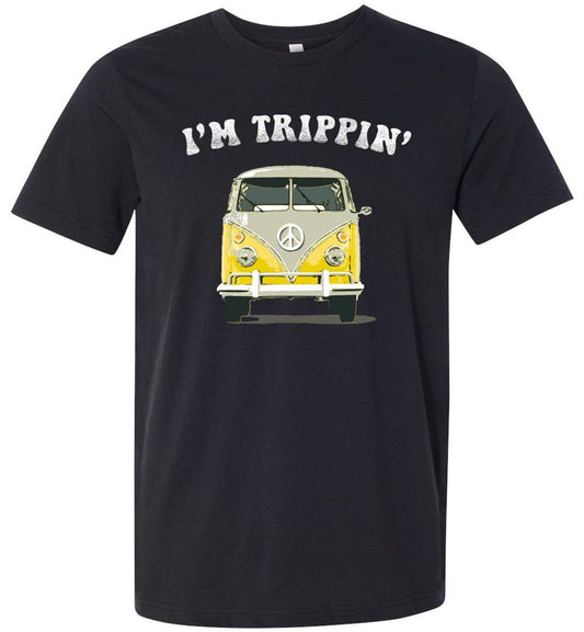 Hippie Van I'm Trippin' T-shirts Heyjude Shoppe Unisex T-Shirt Vintage Black XS