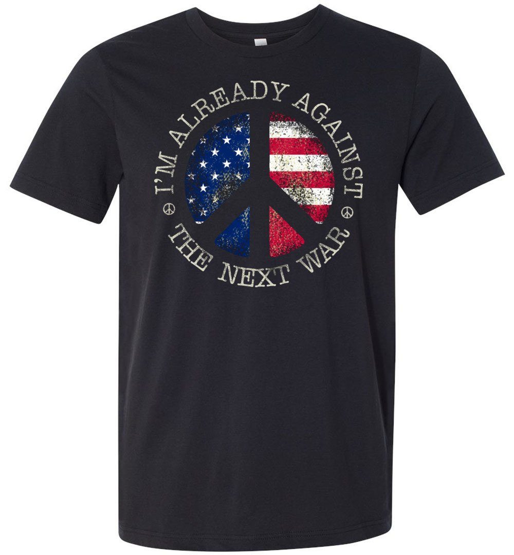 Against The Next War T-shirts Heyjude Shoppe Unisex T-Shirt Vintage Black XS