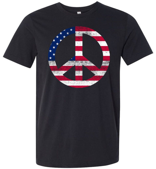 American Peace Sign T-shirts Heyjude Shoppe Unisex T-Shirt Vintage Black XS