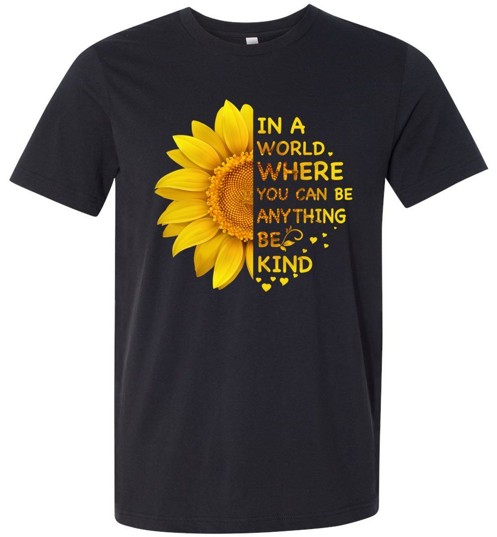 Be Kind - Sunflower T-shirts Heyjude Shoppe Unisex T-Shirt Vintage Black XS
