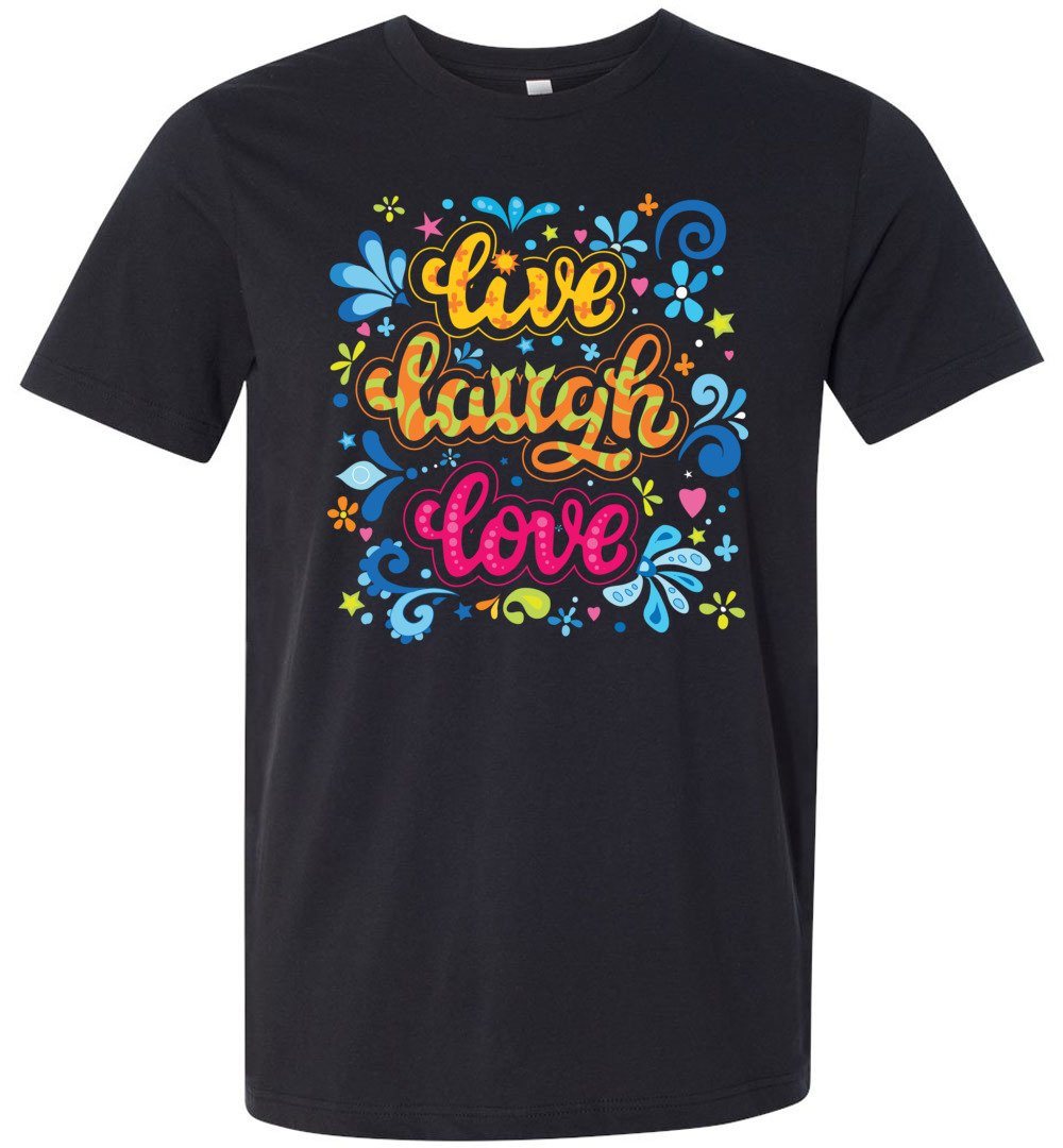 Live Laugh Love Tshirts Heyjude Shoppe Unisex T-Shirt Vintage Black XS