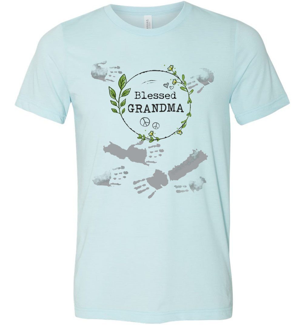 Blessed Grandma T-shirts Heyjude Shoppe Unisex T-Shirt Heather Ice Blue XS