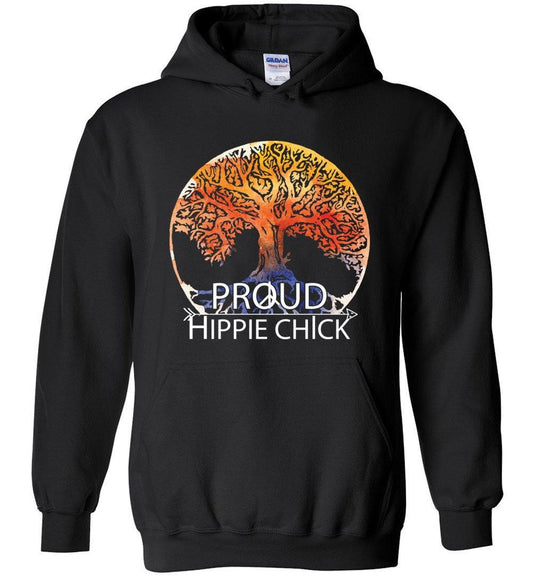 Hippie Chick Heavy Blend Hoodie Heyjude Shoppe Black S 