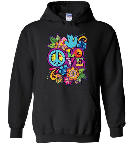Peace Love Heavy Blend Hoodie Heyjude Shoppe Black S