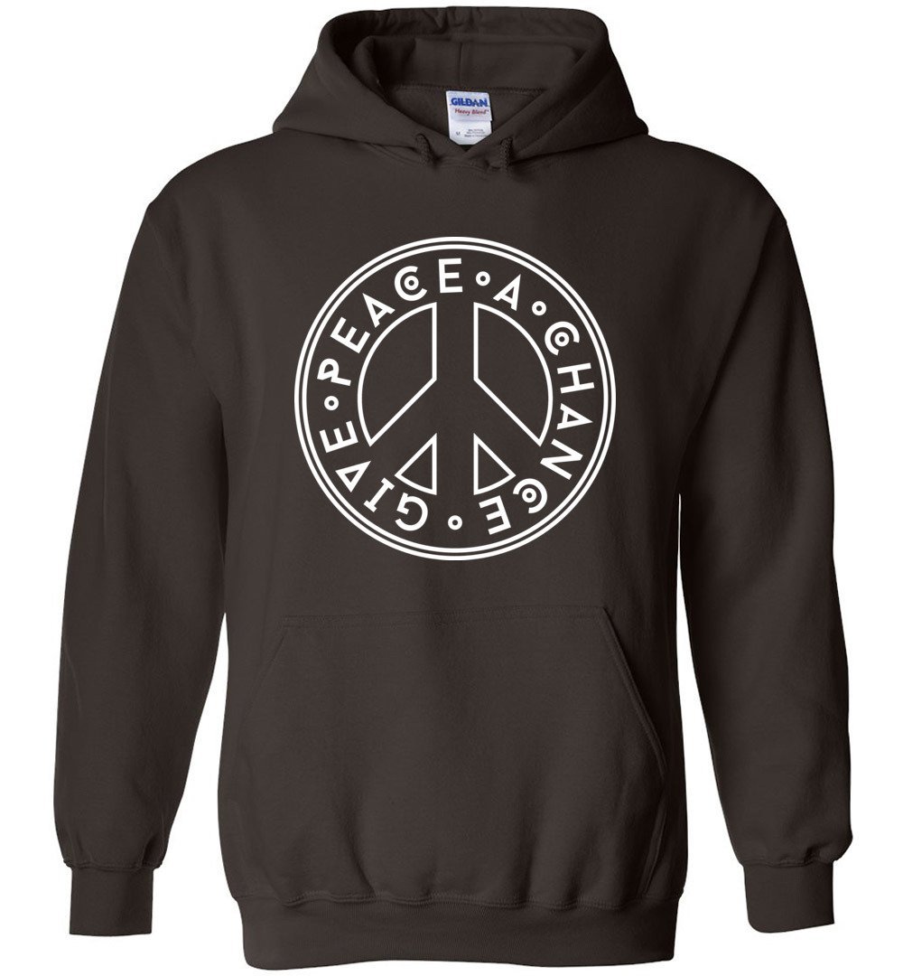 Give Peace A Chance Heavy Blend Hoodie Heyjude Shoppe Dark Chocolate S 