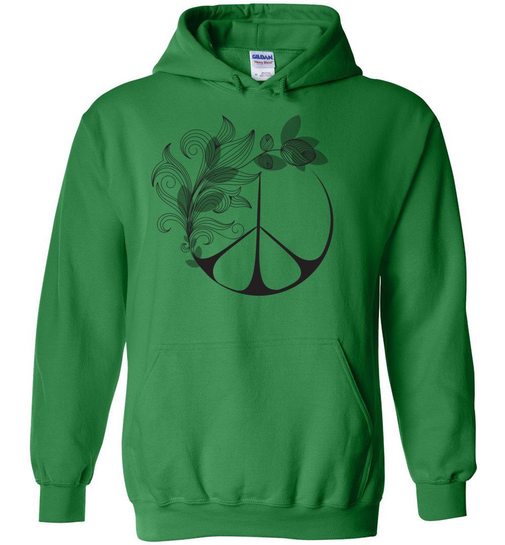PEACE IN NATURE HEAVY BLEND HOODIE Heyjude Shoppe Irish Green S 