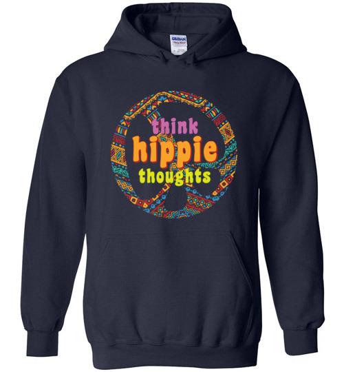 Think Hippie Thouhgts Heavy Blend Hoodie Heyjude Shoppe Navy S 
