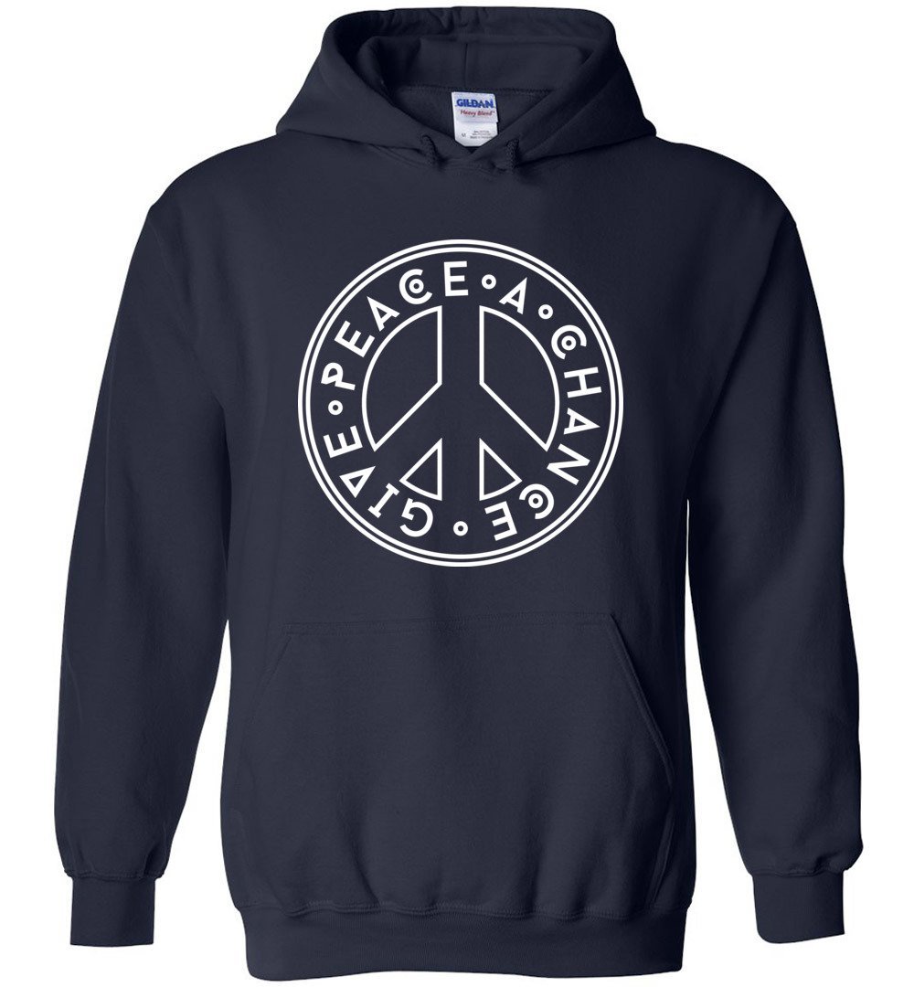 Give Peace A Chance Heavy Blend Hoodie Heyjude Shoppe Navy S 