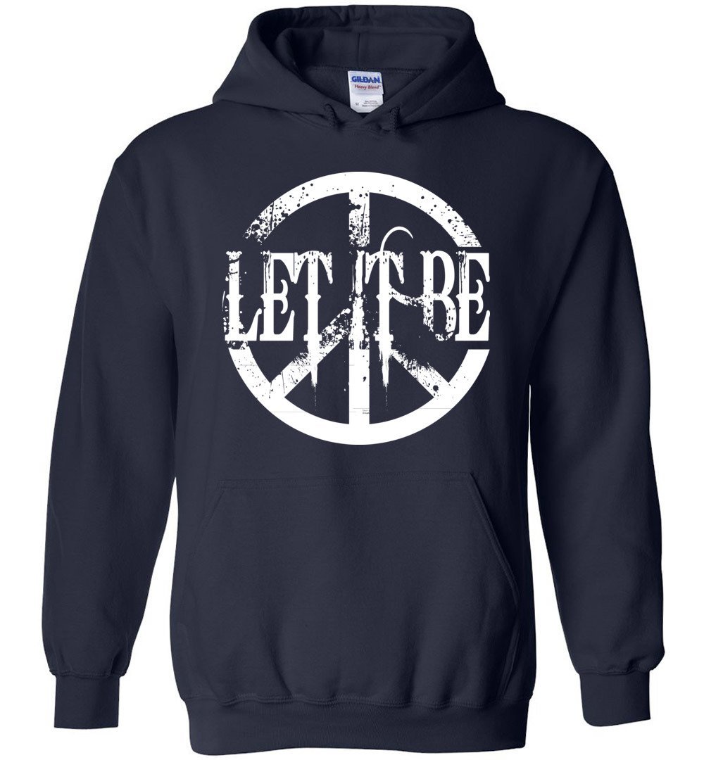 Let It Be Peace on both Front and Back Heyjude Shoppe Navy S 