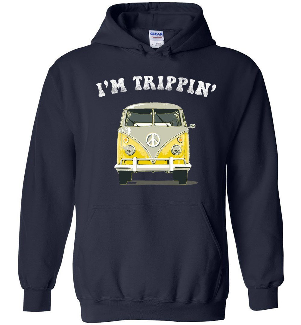 HIPPIE VAN - I'M TRIPPIN' HEAVY BLEND HOODIE Heyjude Shoppe Navy S 