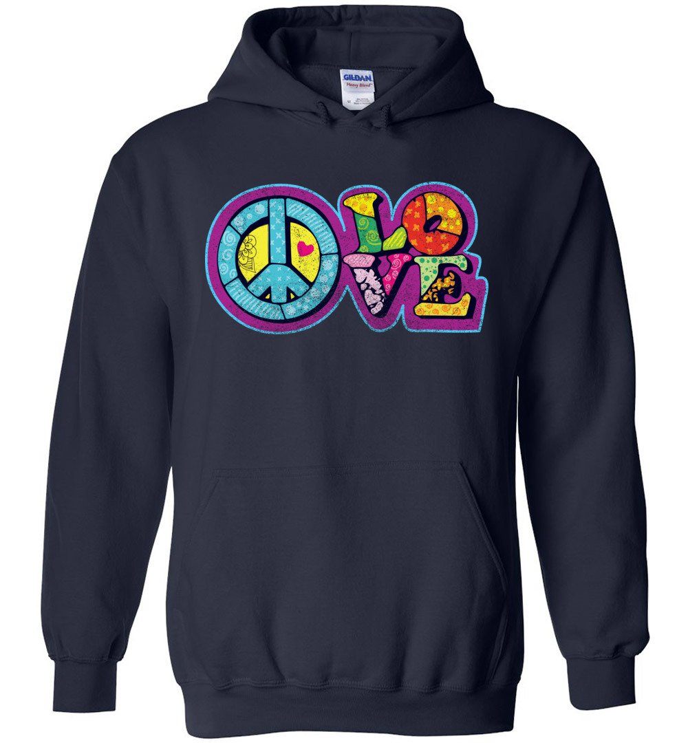 PEACE & LOVE HEAVY BLEND HOODIE Heyjude Shoppe Navy S 